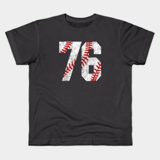 Vintage #76 Baseball Laces Baseball Mom Jersey Love Baseball Kids T-Shirt